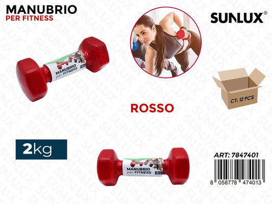 Sunlux Manubrio Fitness 2KG Rosso