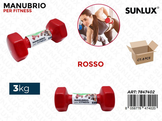 Sunlux Manubrio Fitness 3KG Rosso