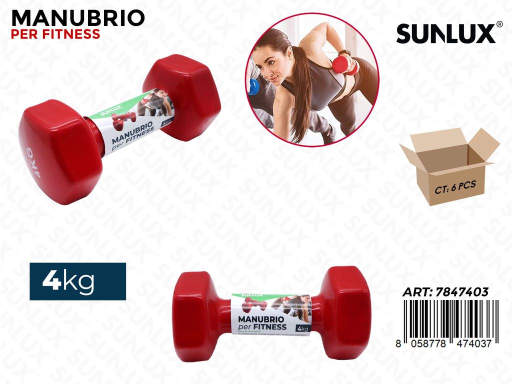 Sunlux Manubrio Fitness 4KG Rosso