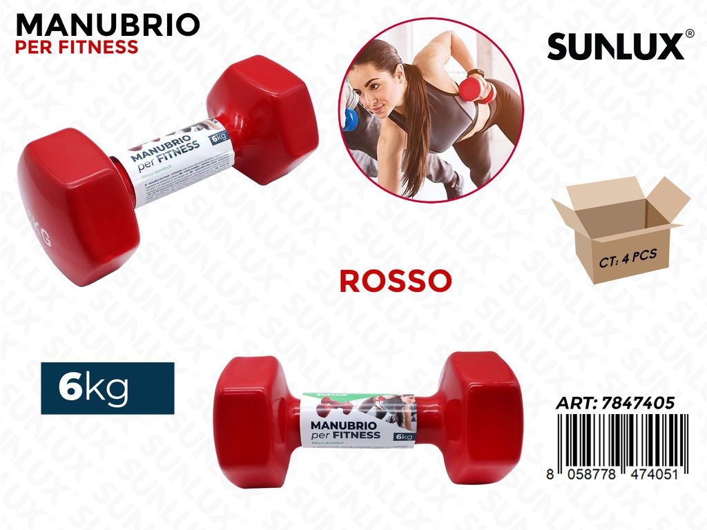 Sunlux Manubrio Fitness 6KG Rosso