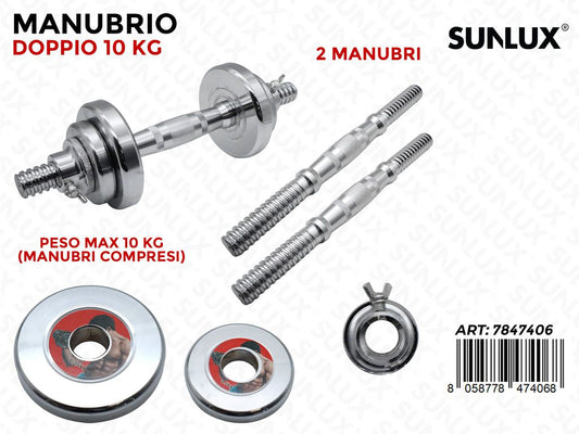 Sunlux Manubrio Doppio 10KG (manubrio Compreso)