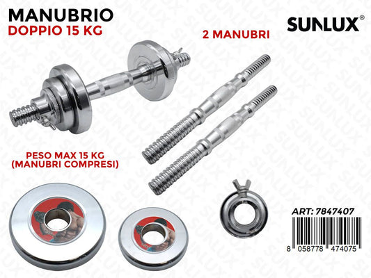 Sunlux Manubrio Doppio 15KG (manubrio Compreso)
