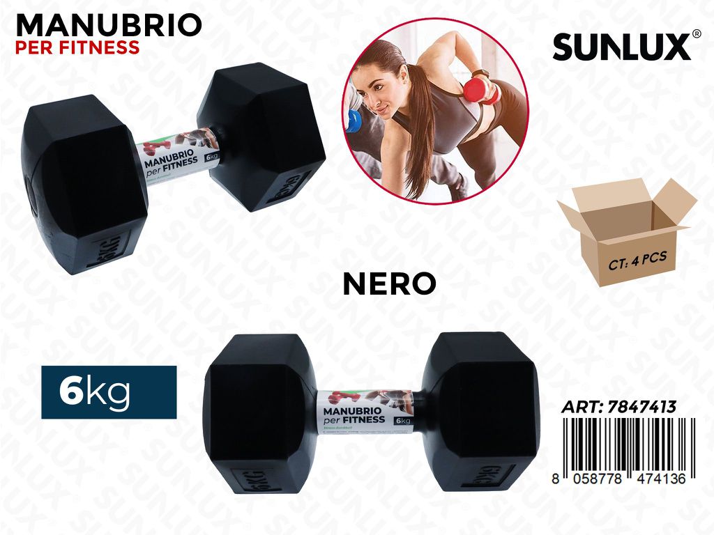 Sunlux Manubrio Fitness 6KG Nero