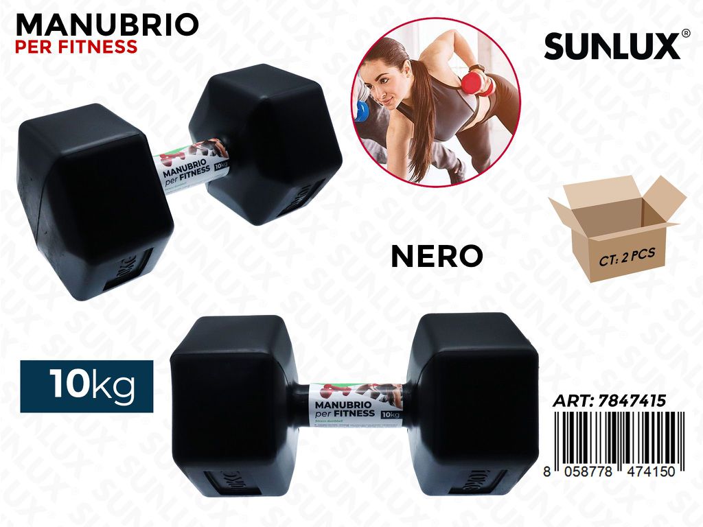 Sunlux Manubrio Fitness 10KG Nero