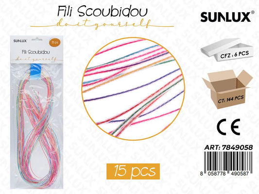 Filo Scoubidou Ass. Pvc 15PCS