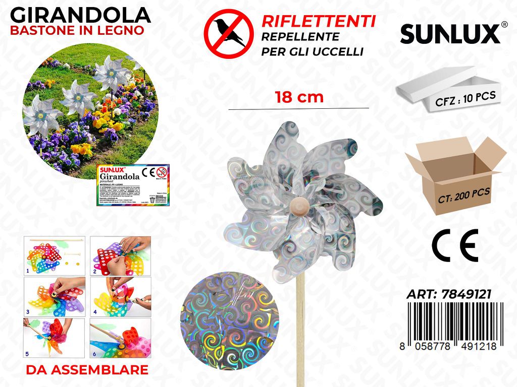 Sunlux Girandola Riflettente per Uccelli 18CM