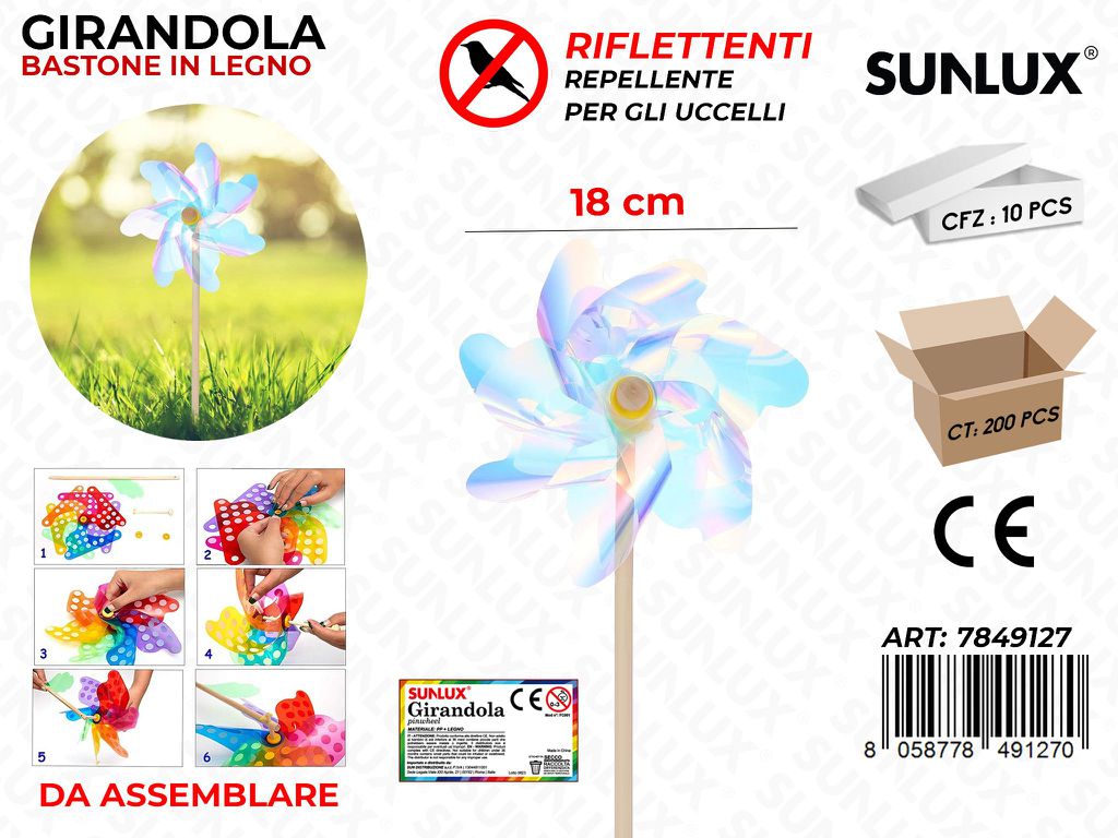 Sunlux Girandola Riflettente per Uccelli 18CM