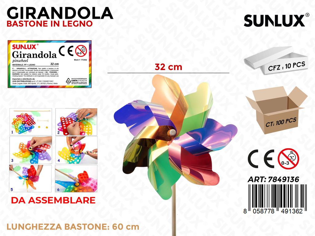 Sunlux Girandola c/Bastone 32*60CM