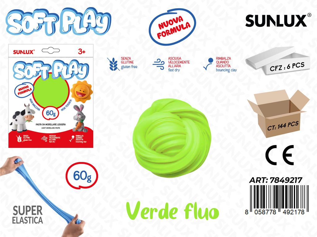 Sunlux Pasta Model. Soft Verde Fluo 60GR