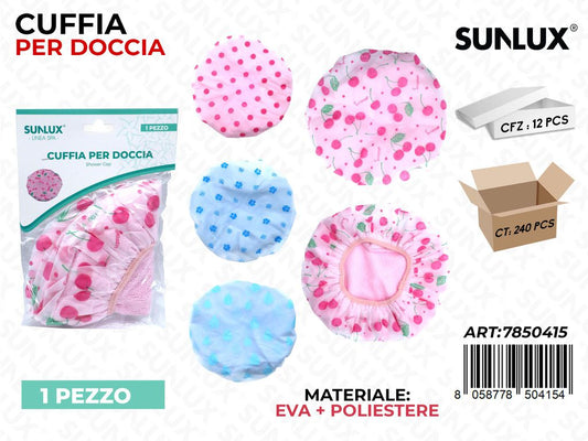 Sunlux Cuffia Doccia Spugna Doppio Strato Ass.