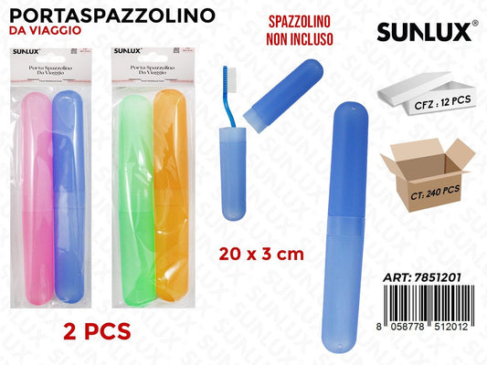 PORTASPAZZOLINO DA VIAGGIO 2PCS COL.ASS. 20*3CM
