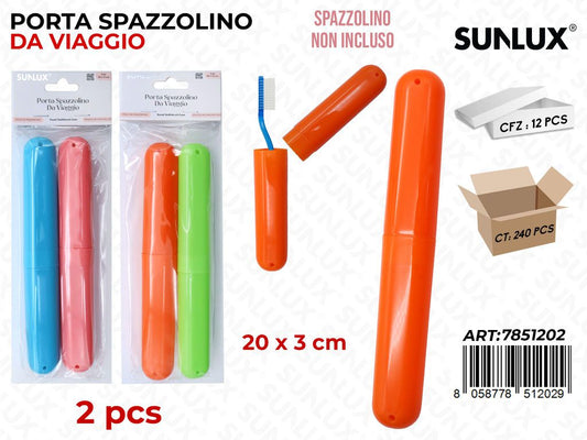 Sunlux Portaspazzolino da Viaggio 2PCS Col.ass. 20*3CM