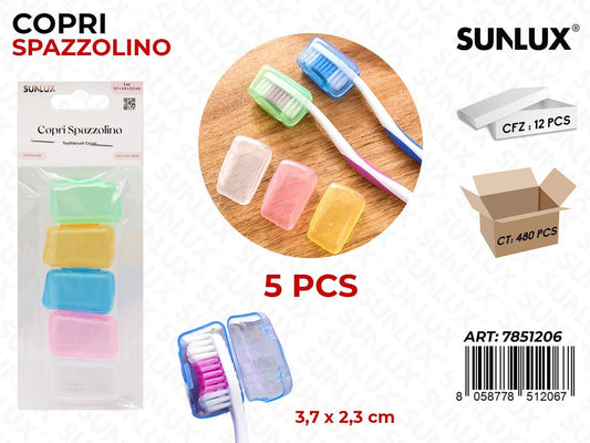 Sunlux Copri Spazzolino Ass. 5PCS 3.7*2.3CM