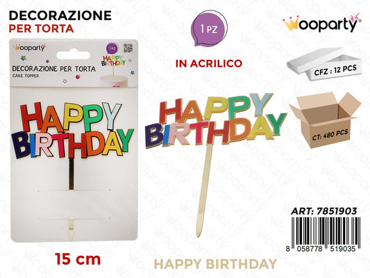 DEC. PER TORTA H. BIRTHDAY 15CM