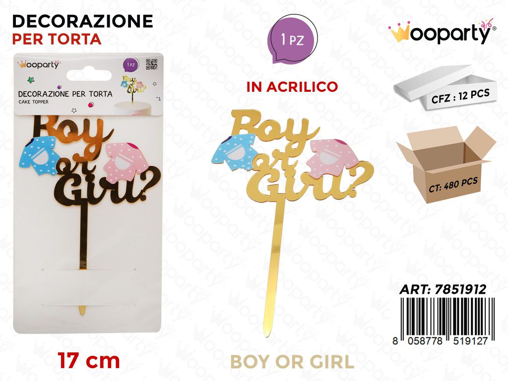 DEC. PER TORTA BOY OR GIRL 17CM