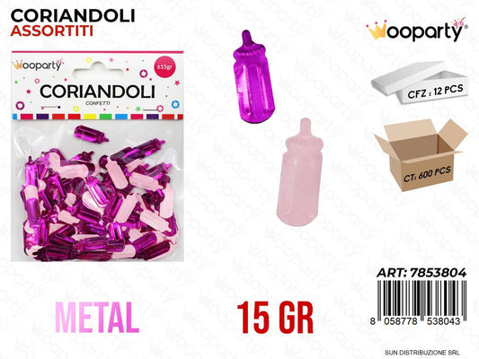 CORIANDOLI BIBERON METAL ROSA 15GR /PZ DA 12**