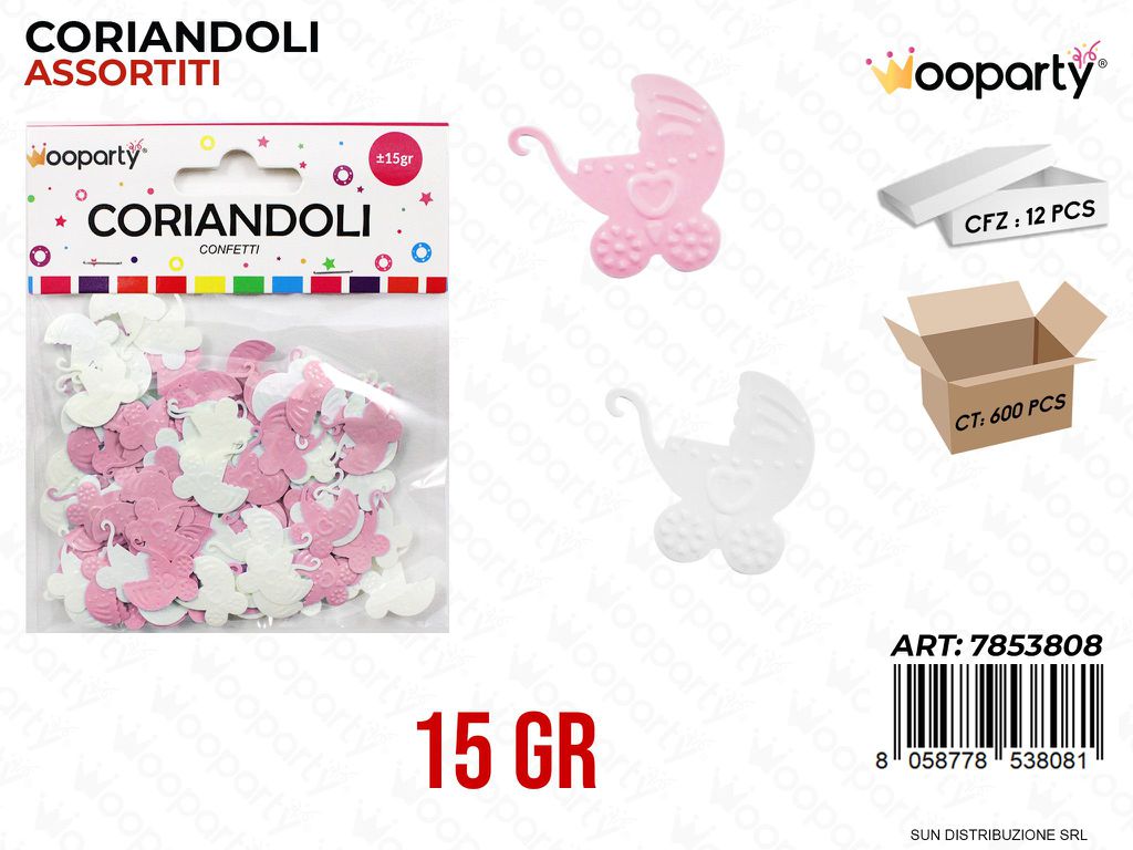 CORIANDOLI CULLA METAL ROSA 15GR /PZ DA 12**