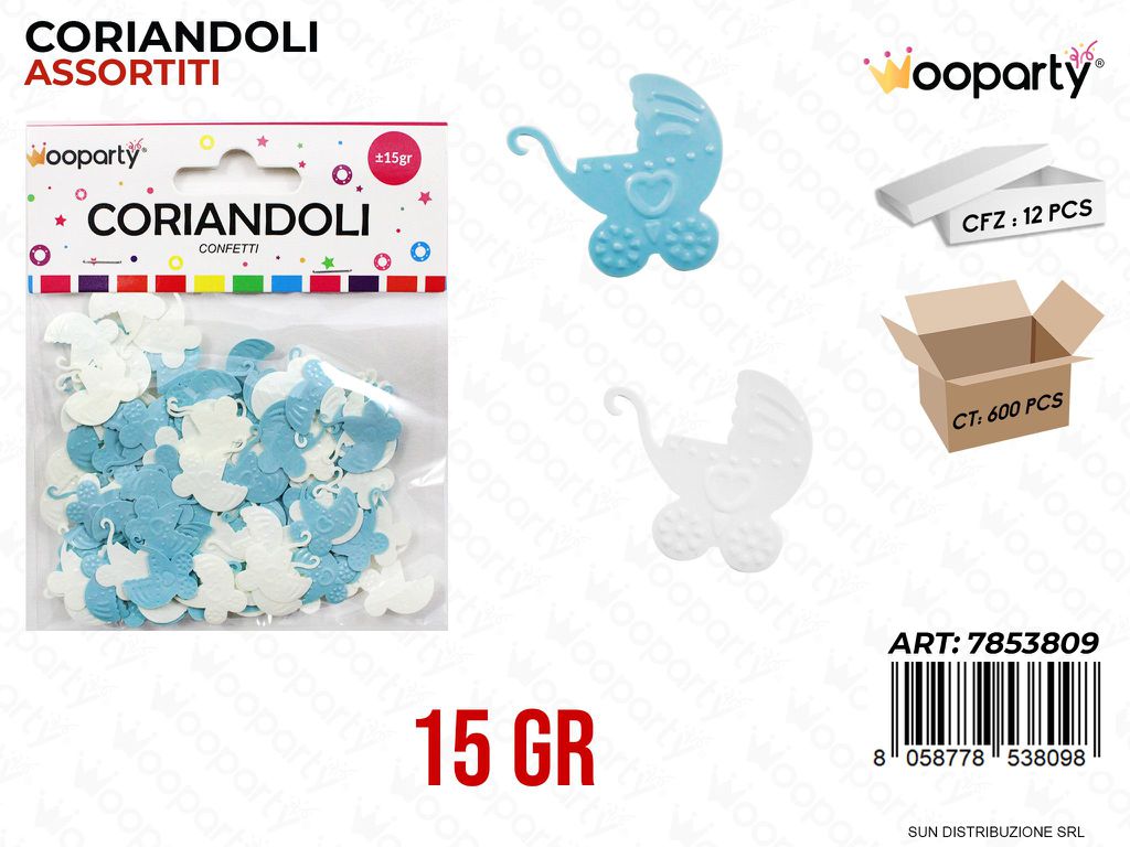 CORIANDOLI CULLA METAL CEL.  15GR /PZ DA 12**