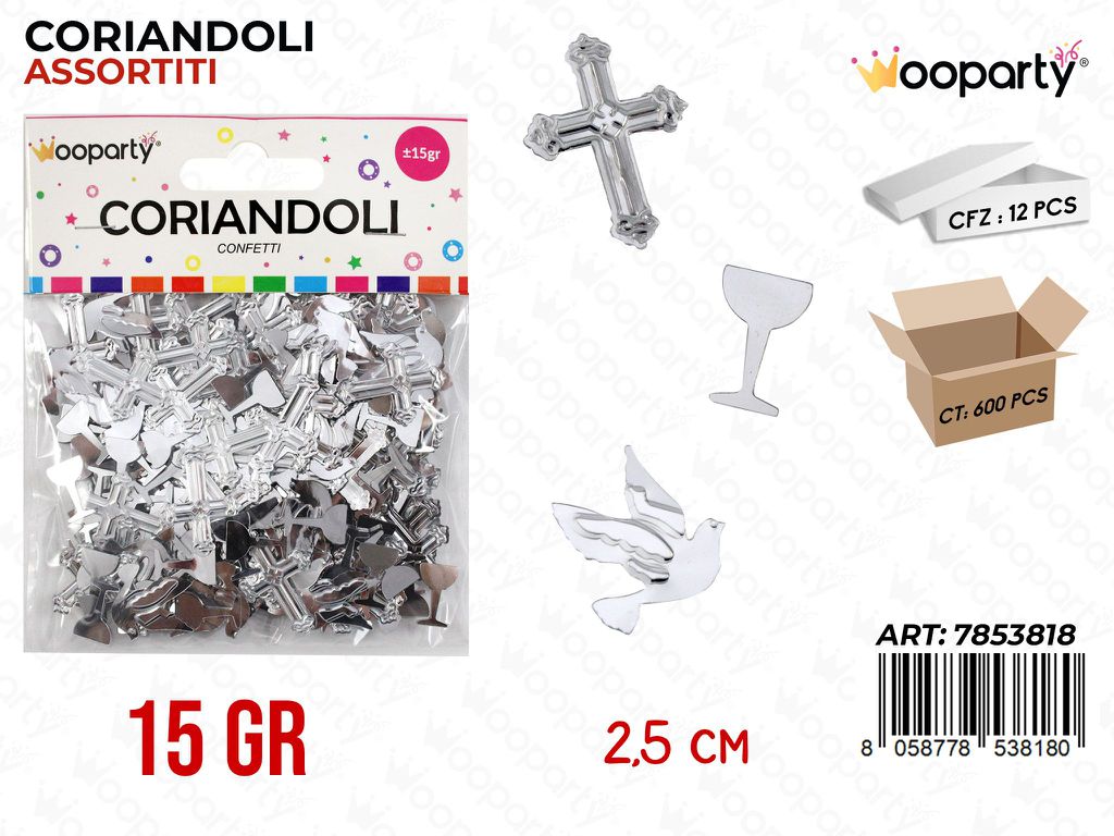 CORIANDOLI COMUNIONE METAL ASS. 15GR /PZ DA 12**