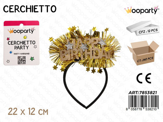 CERCHIETTO H. BIRTHDAY 22*12CM /PZ DA 12**
