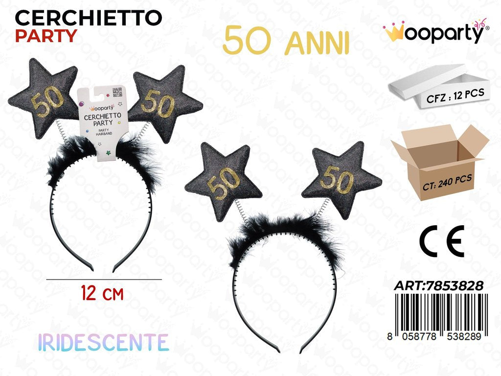 CERCHIETTO 50ANNI IRIDESC. 12CM