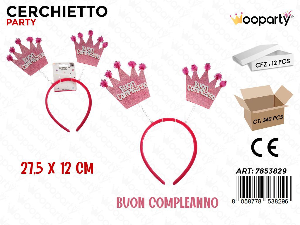 CERCHIETTO PARTY BUON COMPL. 12*27.5CM /PZ DA 12**