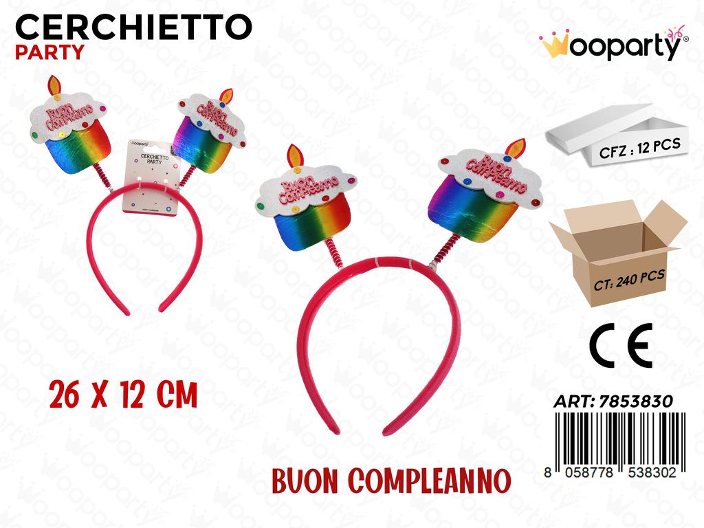 CERCHIETTO PARTY BUON COMPL. 12*26CM /PZ DA 12**