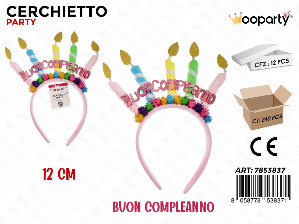 CERCHIETTO B. COMPL. GLITTER 12CM /PZ DA 12**