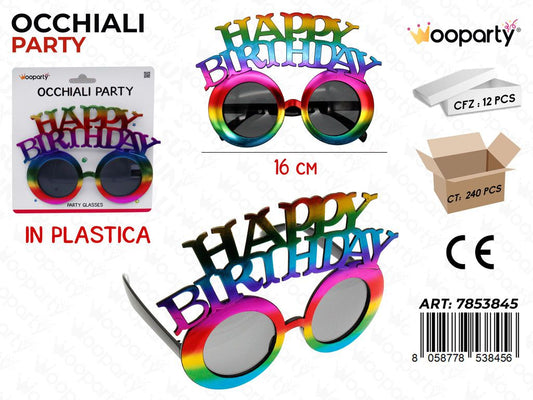 OCCHIALI PARTY H. BIRTH. 16CM /PZ DA 12**