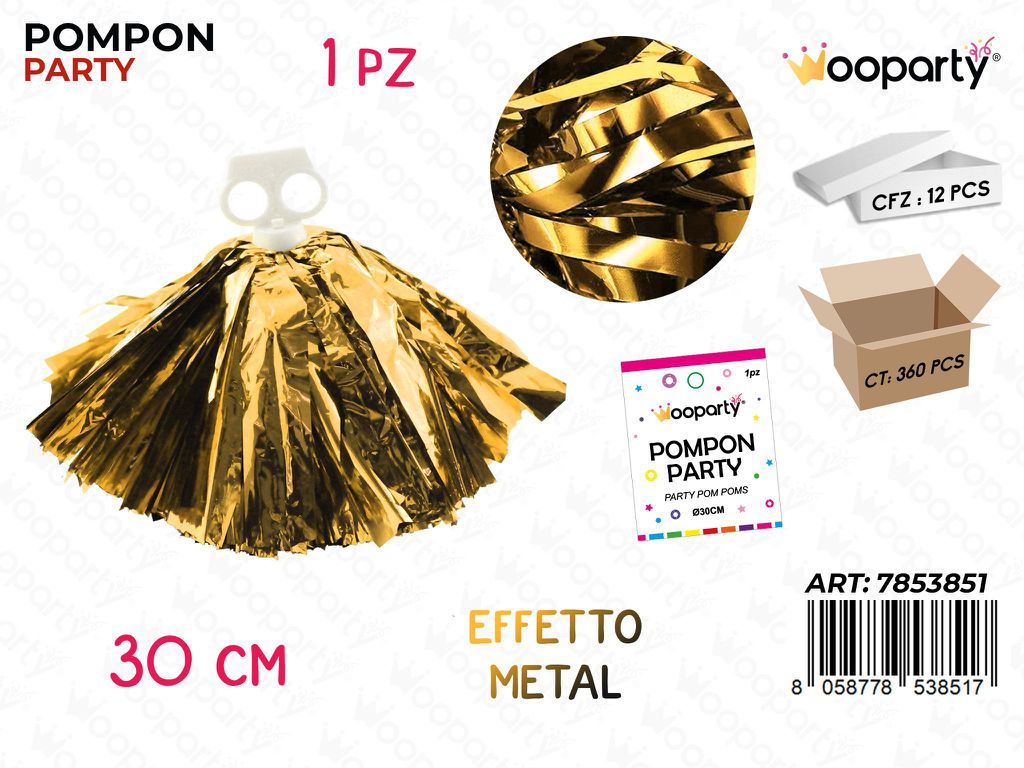 POMPON PARTY ORO METAL 30CM / PZ DA 12**