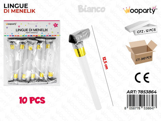 LINGUE DI MENELIK BIANCO 10PCS 12.5CM /PZ DA 12**