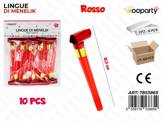 LINGUE DI MENELIK ROSSO 10PCS 12.5CM /PZ DA 12**