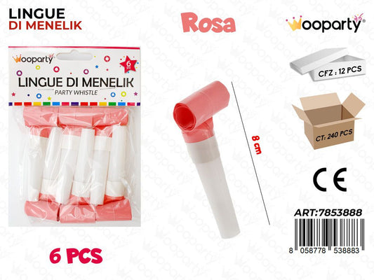 LINGUE DI MENELIK ROSA 6PCS 8CM /PZ DA 12**