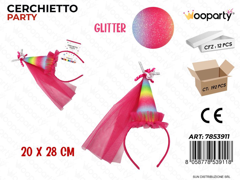 CERCHIETTO PARTY GLITTER 20*28CM /PZ DA 12**