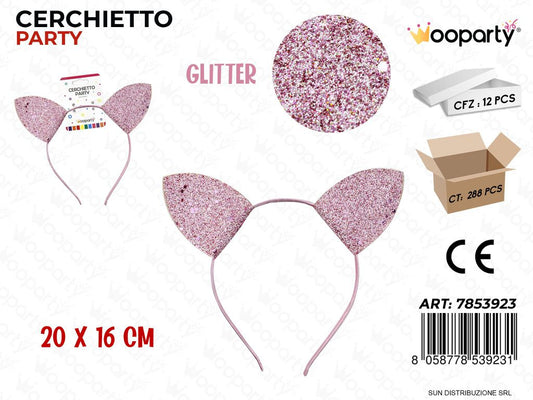 CERCHIETTO PARTY GLITTER 20*16CM /PZ DA 12**