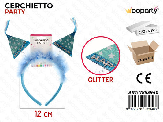 CERCHIETTO H. BIRTH. GLITTER 12CM /PZ DA 12**