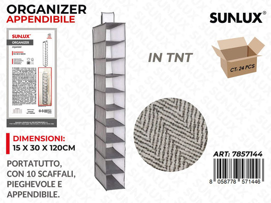 Sunlux Organizer Append. c/ 10PIANI 15*30*120CM/ Pz da 6