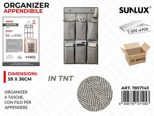 Sunlux Organizer Append. c/ 6 Tasche 59*36CM /Pzda 6
