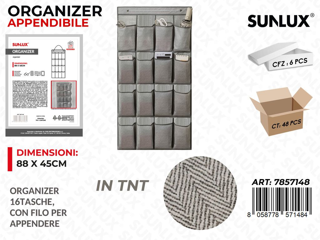 Sunlux Organizer Append. c/ 16 Tasche 88*45CM /Pzda 6