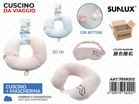 Sunlux Cuscino da Viaggio c/ Masch. Soft Ass. 30CM