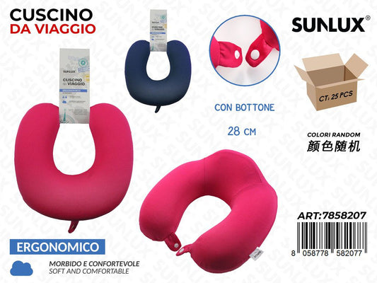 Sunlux Cuscino da Viaggio Soft Ass. 28CM