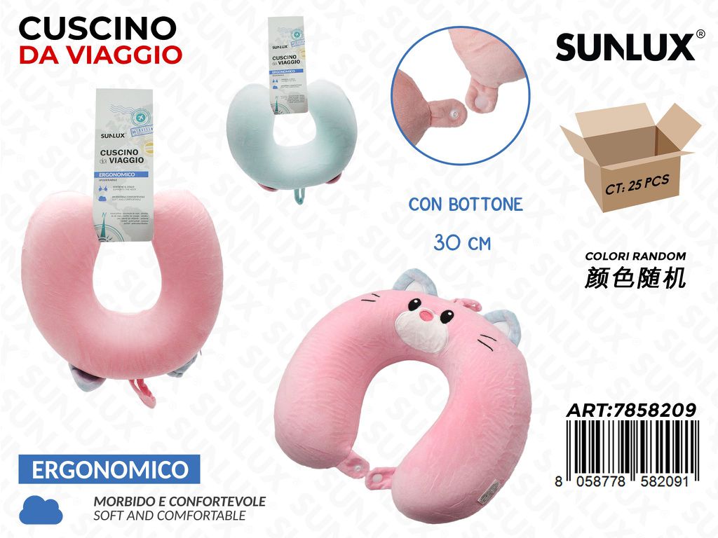 Sunlux Cuscino da Viaggio Soft Ass. 30CM