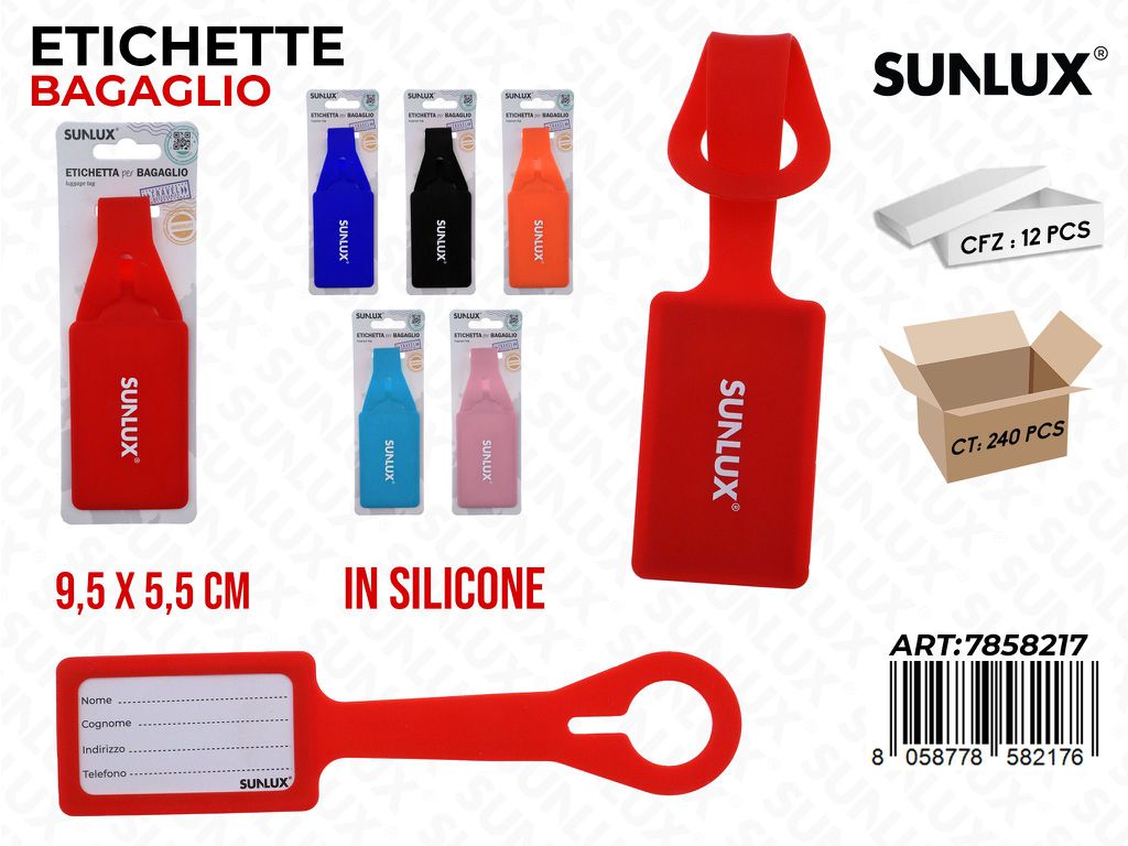 Sunlux Etichetta Bagaglio Silic. 9.5*5.5CM Ass.