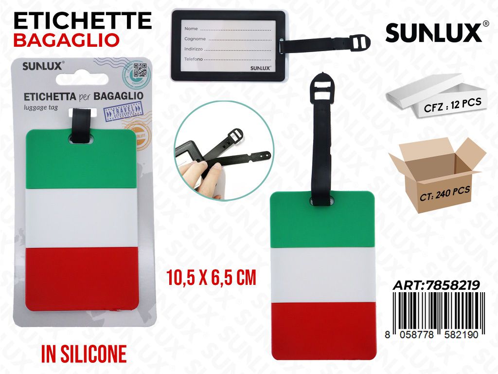 ETICHETTA BAGAGLIO IN SILIC. 10.5*6.5CM
