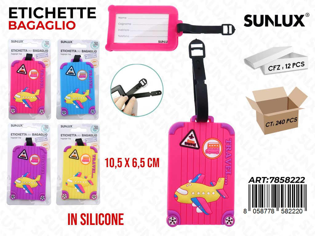 Sunlux Etichetta Bagaglio in Silic. 10.5*6.5CM Ass.
