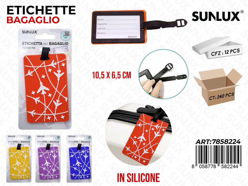 Sunlux Etichetta Bagaglio in Silic. Ass. 10.5*6.5CM