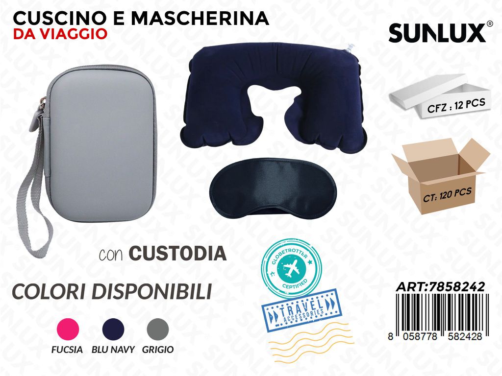 Sunlux Cuscino da Viaggio c/Custodia Ass.