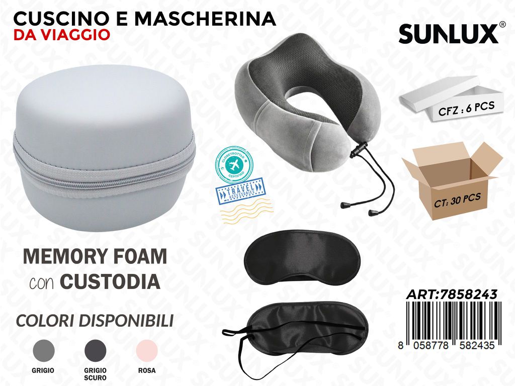 Sunlux Cuscino da Viaggio c/Custodia Ass.