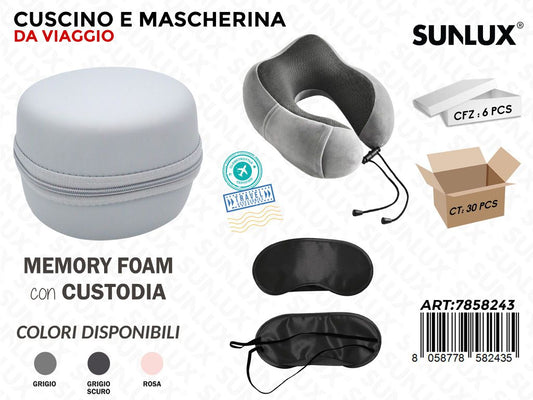 Sunlux Cuscino da Viaggio c/Custodia Ass.
