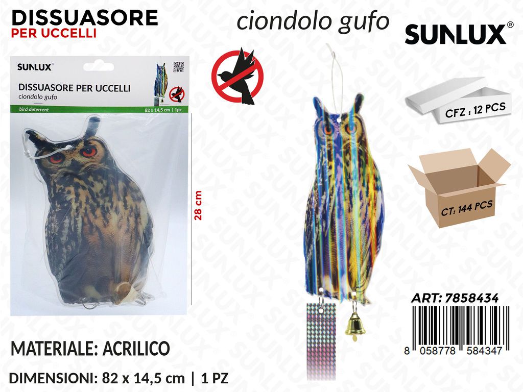 Sunlux Dissuasore per Uccelli Ciondolo 82*14.5CM